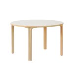 Mika Round White Top Wooden Dining Table - 90CM 120CM - 120CM