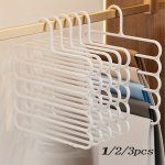 S-type Multi-layer Pants Rack Space Saving Plastic Clothes Pants Hanger Clothes Closet Storage Organizer For Pants Jeans Trouser