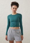Cotton On Ultra Soft Fitted Long Sleeve Top - Sporty Green