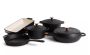 FR-8 Piece Cast Iron Pot Set Black