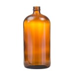 1 Litre Amber Glass Medical Round Bottle