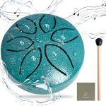 Letsrock MINI Rain Drum For Outside 3 Inch 6 Notes Steel Tongue Drum Waterproof Musical Instrument For Garden For Meditation Yog