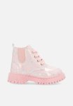 PoP Candy Printed Boots - Pink & Grey