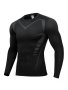 Breathable Compression Long Sleeve Sports Shirt For Men - Quick Drying Crew Neck Athletic Wear For Basketball Football Running And Fitness