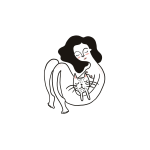 Nude Cat Lady Art Print
