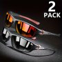 2 Pcs Outu Polarized Sports Glasses For Women Men. Ideal For Hiking Fishing & Cycling