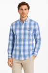 Mens Jasper Long Sleeve Classic Shirt In Blue - Blue 2XL