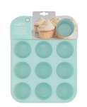 12 Hole Silicone Muffin Pan Blue