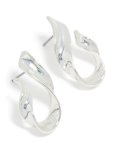 Silver Organic Flame Stud Earrings
