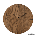 Mika Wall Clock In Oak - 250MM Dia Black Sleek Black Second Hand