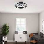 Ceiling Fan With Dimmable LED Light Black
