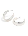 Silver Open Chubby Hoop Earrings