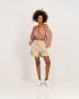 Off The Shoulder Cropped Top Lilac And Orange Zebra - XS / Purple / Women
