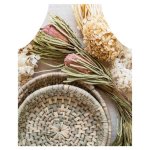 Floral Cream And Grey Basket With Pink Bankseas Apron