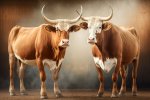 Canvas Wall Art - Two Bonsmara Cattle Standing - B1435 - 120 X 80 Cm