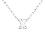 Kiara 925 Sterling Silver A-z Any Initial Letter Necklace 5X6MM 45CM Chain - X