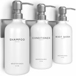 Luxury Shampoo And Conditioner Dispenser Set Wall Mounted By Brighter Barns - Refillable Shampoo Dispenser For Shower Wall - Sho