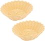 2-PCS Round Woven Food Storage Baskets Small Rattan Bread And Fruit
