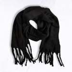 Fluffy Fringe Knit Scarf - Black Free