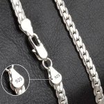 50CM 20INCHES Luxury Brand Design Noble Necklace Chain For Woman Men Fashion Wedding Engagement Jewelry Plated With Silver