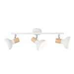 Alina Metal And Wood Finish Triple Spotlight White