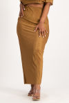 Tessa Plisse Maxi Skirt - Toffee - S