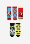 5-PACK Patterned Socks - Red Blue Black