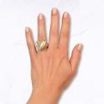 Double Heart Elasticated Ring - Gold Free