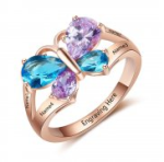 N2024 - Personalized Rose Gold Over 925 Sterling Silver Cz Ring