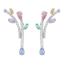 SWAROVSKI Ariana Grande X Drop Earrings Mixed Cuts Multicolored Rhodium Plated