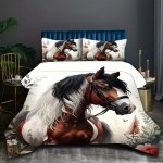3PCS Paint Horse Duvet Cover Set HDS11