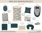 Cot Duvet Bedding Simple Classic Vintage Beige Blue Car Set