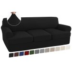 Turquoize 4 Piece T Cushion Sofa Slipcovers Stretch Couch Cover Furniture Covers With 3 Individual T Cushion Covers Machine Wash