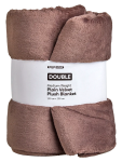 Double Plain Velvet Plush Blanket - 200 X 200 Cm Brown
