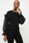 Combo Tee With Textured - Black