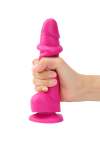 Sliding Skin Realistic Suction Cup Dildo - Deeppink