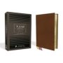 Nasb Thinline Bible Premium Goatskin Leather Brown Premier Collection Black Letter Gauffered Edges 2020 Text Comfort Print   Leather / Fine Binding