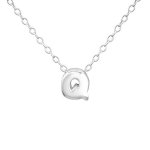 Kiara 925 Sterling Silver A-z Any Initial Letter Necklace 5X6MM 45CM Chain - Q