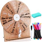 Memorywuu 11.4 Inch Spinning Wheel Erasable Raffle Spin The Wheel Game With Stand And Arrow Wooden Prize Tabletop Spinner Raffle