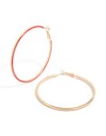 Goldair Gold Outline Red Enamel Hoop Earrings