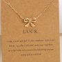 Elegant Bow Charm Necklace Delicate Chain Versatile Vacation Style Accessory For Women