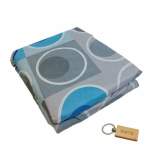 Smte Luxurious Microfiber Bed Sheets: 150X189CM+SMTE Keyring Blue & Grey With Keychain