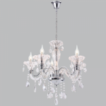 Polished Chrome Chandelier With Crystals 5 X 40W 9W E14