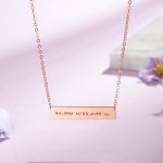 CNE107466RG - Rose Gold Plated Sterling Silver Personalized Bar Necklace