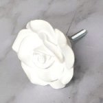 JP748 White Resin Doorknob Rose 48MM X 25MM