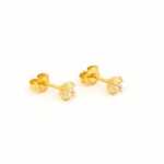 Sensitive Gold Plated Cubic Zirconia 4MM