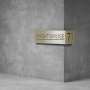 House Number Corner D02 - 350H X 600D X 2000W / Matt Silver / No