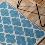 Handwoven Jacquard Rug 50 X 80CM - Moroccan - Turquoise