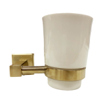 Siemens B Series - Brushed Gold Sq Toothbrush Holder