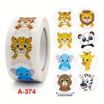 500 Pieces roll 2.5 Cm Per Inch Teacher Encourages Rewards Cartoon Animal Self-adhesive Stickers As Gifts And Decorations For Of